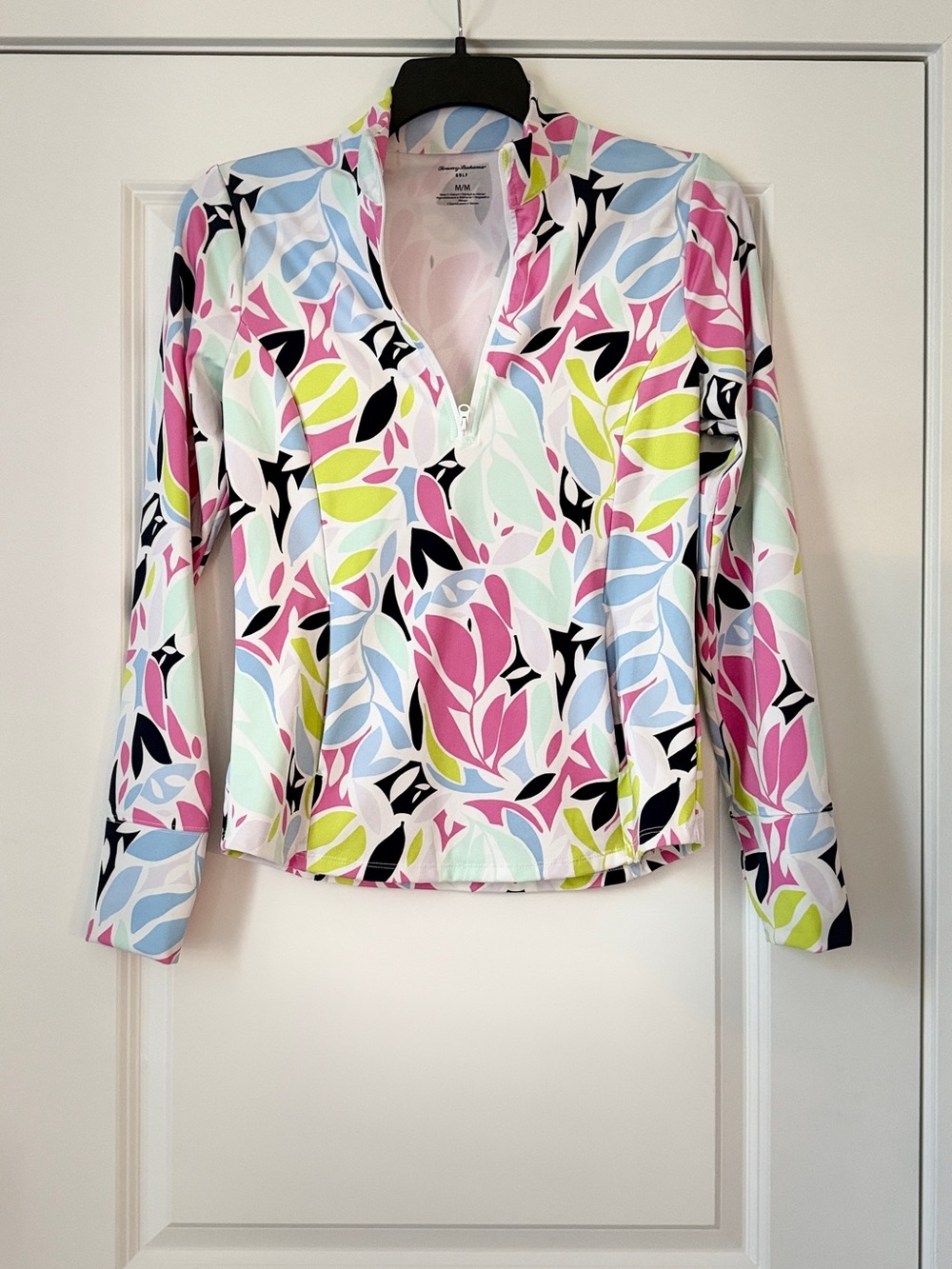 Tommy Bahama Long-Sleeve Floral Zip Pullover - Pink, Blue, Black, Lime